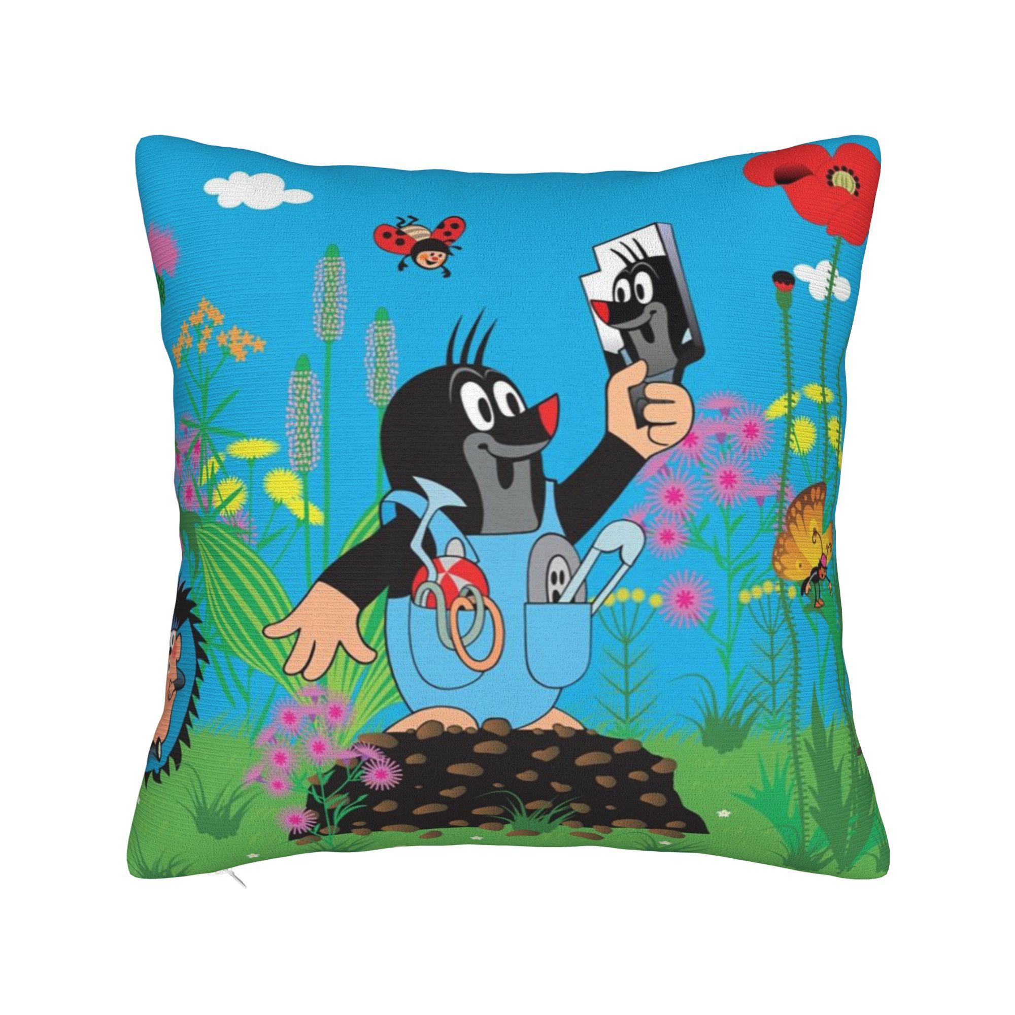 Наволочка с принтом Крот Кртек Литтл Маулвурф для зимней подушки, декоративная наволочка для подушки, оптовая продажа, 40х40 см. 30x30cm 12x12in