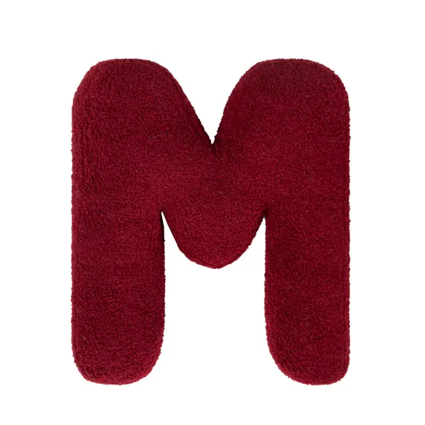 Декоративная подушка Буква М 20x40 см цвет красный